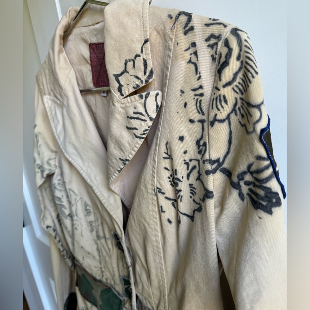 Ripley U.S.R.C Embroidered Utility Jacket Patchwork Print Size S - Picture 4 of 12